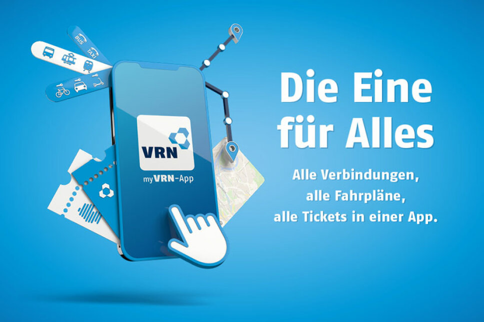 Grafik der App myVRN im Stil eines Schweizer Messers